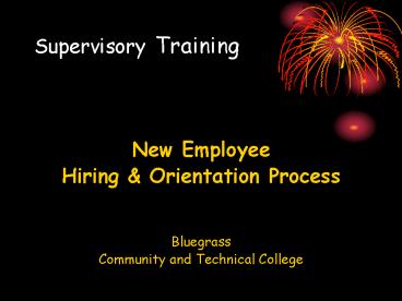 Supervisory Training