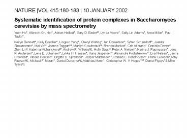 NATURE VOL 415:180183 10 JANUARY 2002