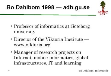 Bo Dahlbom 1998 adb'gu'se
