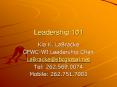Leadership 101 PowerPoint PPT Presentation