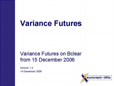 Variance Futures