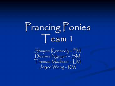 Prancing Ponies Team 1