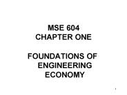 MSE 604 CHAPTER ONE