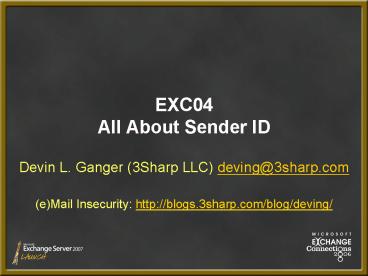 EXC04 All About Sender ID
