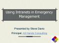 Using Intranets in Emergency Management PowerPoint PPT Presentation