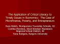 The Application of Critical Literacy to Timely Issues in Economics: The Case of Microfinance, Poverty, and Entrepreneurs PowerPoint PPT Presentation