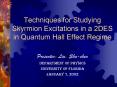 Techniques for Studying Skyrmion Excitations in a 2DES in Quantum Hall Effect Regime PowerPoint PPT Presentation