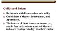Guilds and Unions PowerPoint PPT Presentation