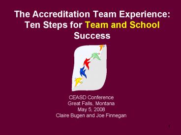 The Accreditation Team Experience:  Ten Steps for Team and School Success