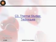 C3. Thermal Studies: Techniques