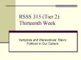 RSSS 315 Tier 2: Thirteenth Week PowerPoint PPT Presentation