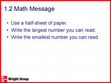 1'2 Math Message