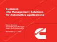 Cummins Idle Management Solutions for Automotive applications PowerPoint PPT Presentation