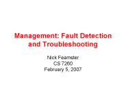 Management: Fault Detection and Troubleshooting