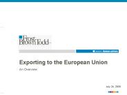 Exporting to the European Union