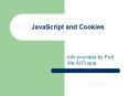 JavaScript and Cookies PowerPoint PPT Presentation
