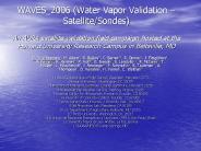 WAVES_2006 (Water Vapor Validation 