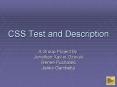 CSS Test and Description PowerPoint PPT Presentation