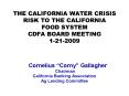 THE CALIFORNIA WATER CRISIS RISK TO THE CALIFORNIA FOOD SYSTEM CDFA BOARD MEETING 1-21-2009 PowerPoint PPT Presentation