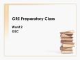 GRE Preparatory Class PowerPoint PPT Presentation