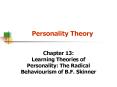 Personality Theory PowerPoint PPT Presentation