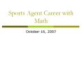 Sports Agent Career with Math PowerPoint PPT Presentation