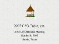 2002 CSO Table, etc' PowerPoint PPT Presentation