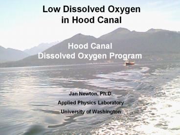 Low Dissolved Oxygen in Hood Canal