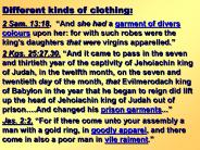 Different kinds of clothing: