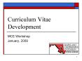 Curriculum Vitae Development PowerPoint PPT Presentation