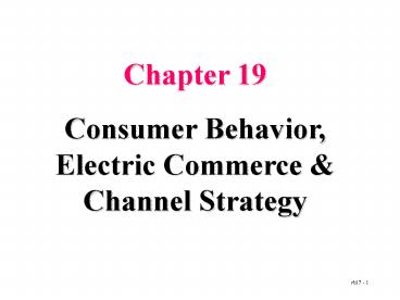 Consumer Behavior, Electric Commerce