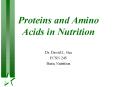 Proteins and Amino Acids in Nutrition PowerPoint PPT Presentation