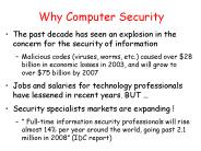 Why Computer Security