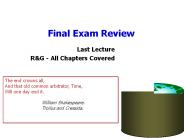Final Exam Review