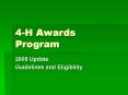 4-H Awards Program PowerPoint PPT Presentation