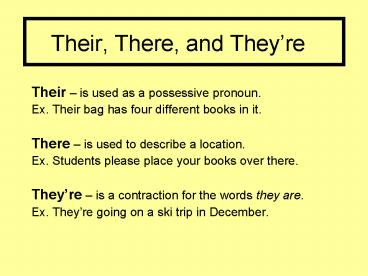 Their, There, and Theyre