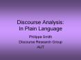 Discourse Analysis: In Plain Language PowerPoint PPT Presentation