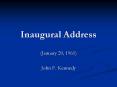 Inaugural Address PowerPoint PPT Presentation