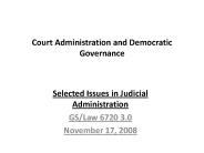 Court Administration and Democratic Governance 