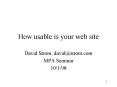 How usable is your web site PowerPoint PPT Presentation