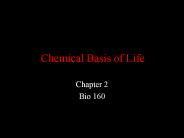 Chemical Basis of Life