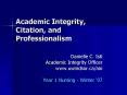 Academic Integrity, Citation, and Professionalism PowerPoint PPT Presentation