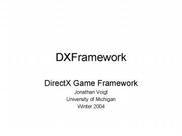 DXFramework