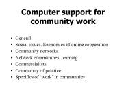 Computer support for community work