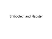 Shibboleth and Napster