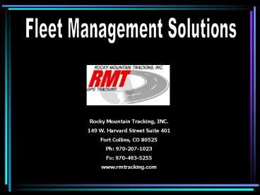 Rocky Mountain Tracking, INC'