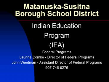 MatanuskaSusitna Borough School District