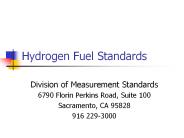 Hydrogen Fuel Standards