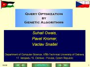 Query Optimization by Genetic Algorithms