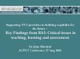 Supporting VET providers in building capability for the future Key Findings from RA3: Critical issue PowerPoint PPT Presentation